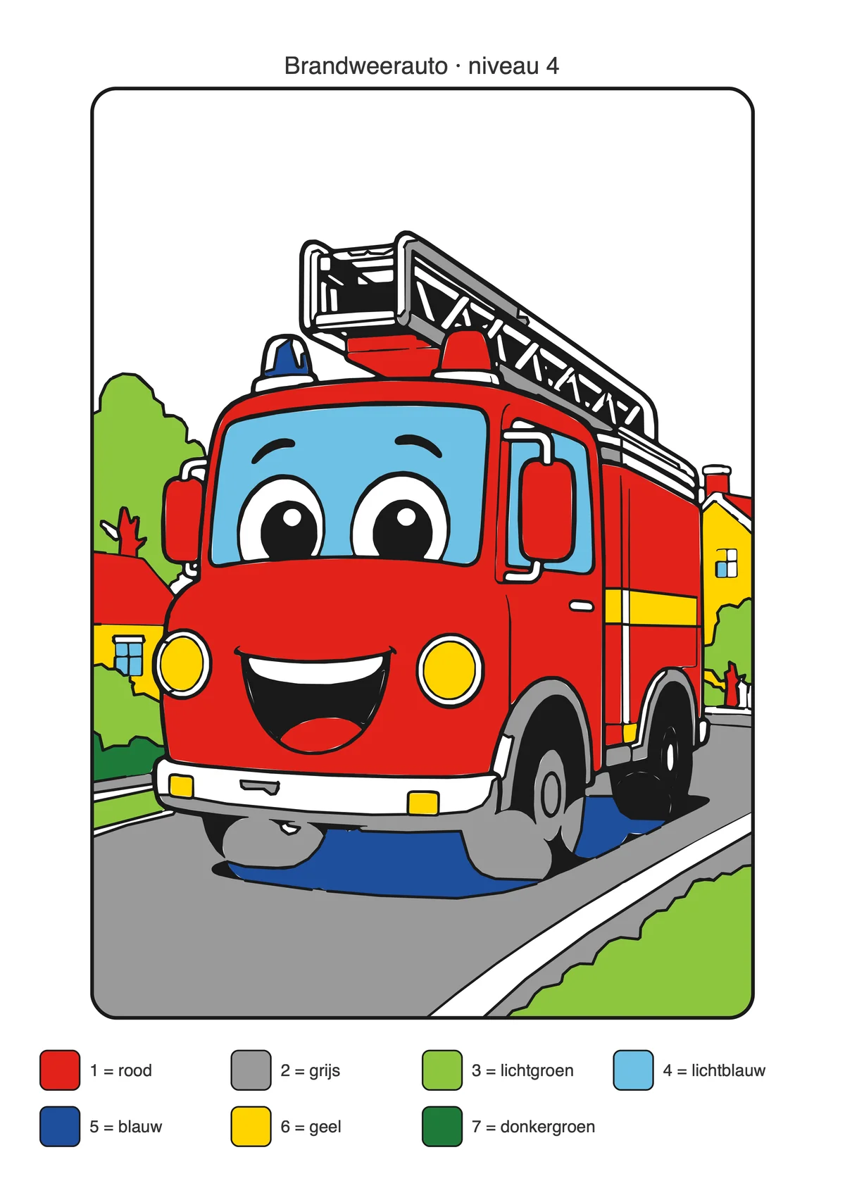 Antwoordblad: Brandweerauto ingekleurd
