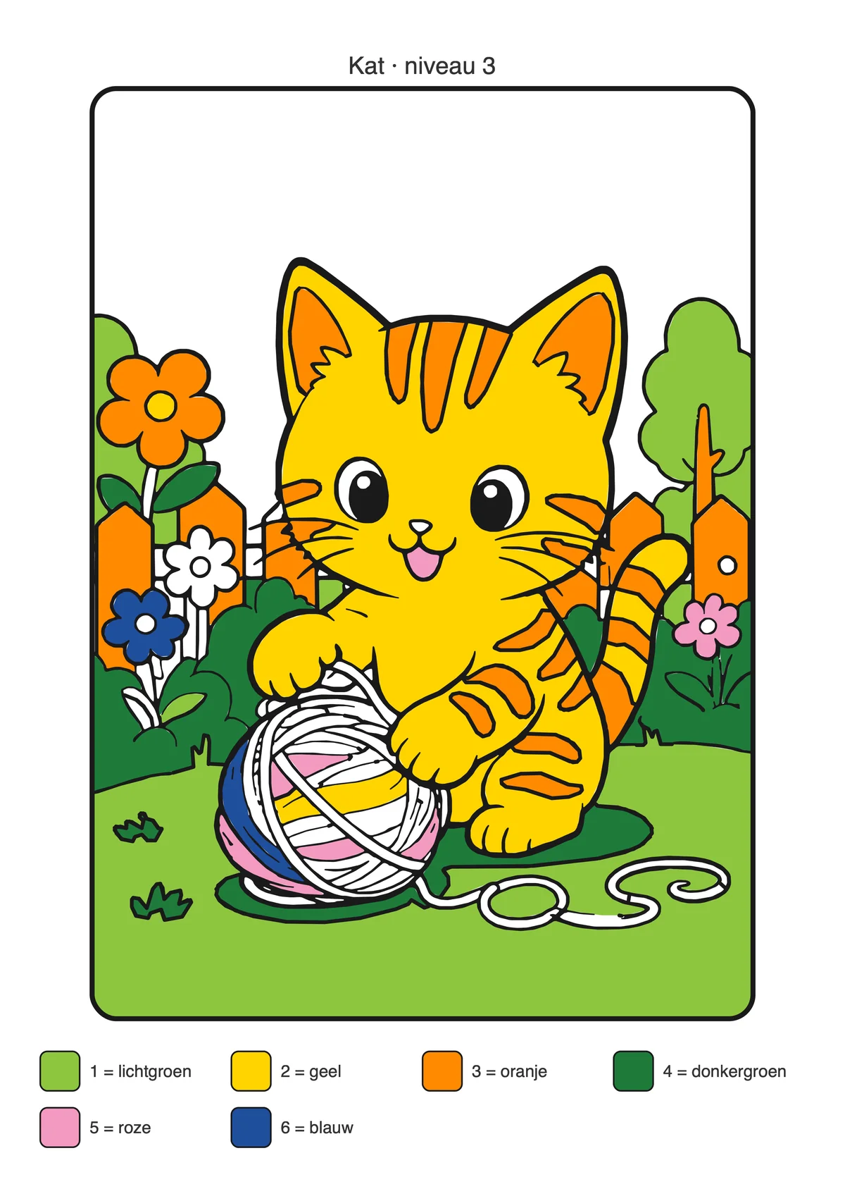 Antwoordblad: Kat ingekleurd